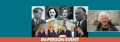 Image - speaker photo plus detail from book cover