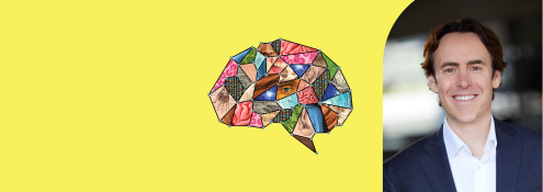 Image - speaker photo plus illustration of a brain