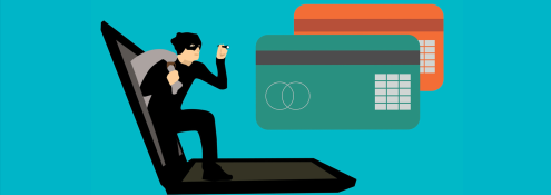 Image - illustration of criminal climbing out of laptop computer