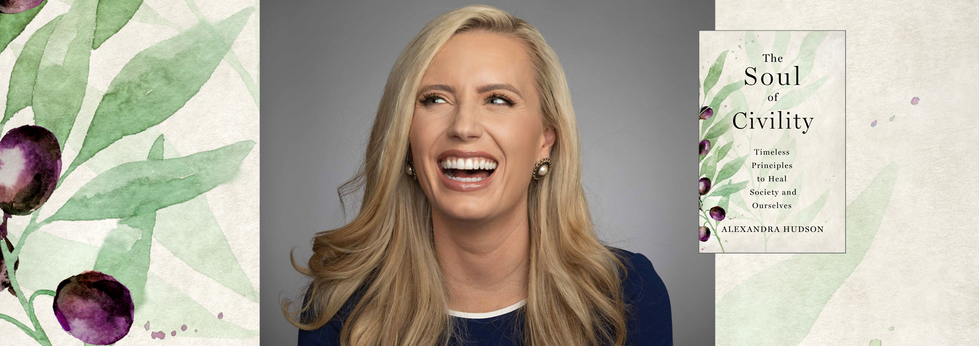 Image - Alexandra Hudson and detail from her book cover