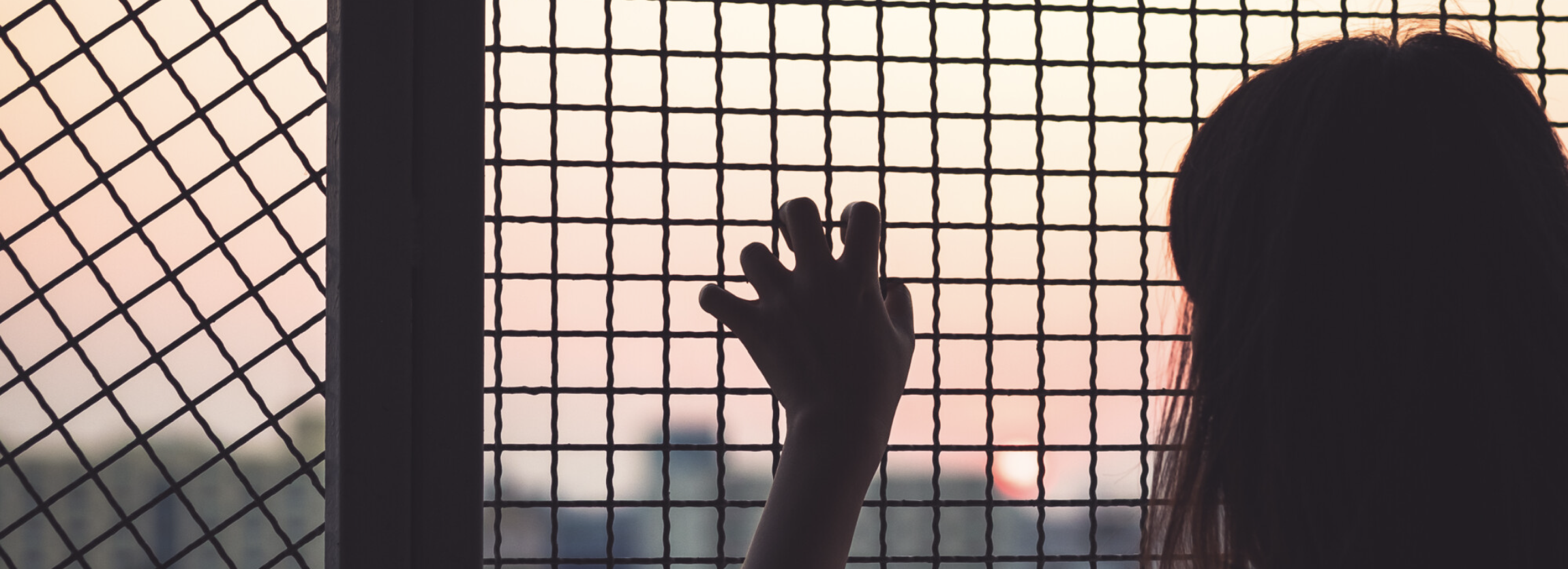 Image - girl behind fence