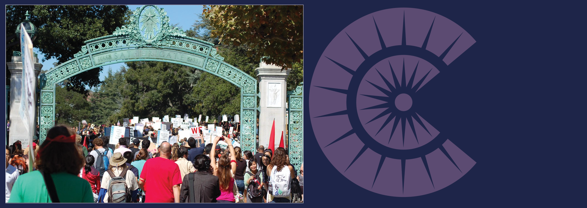 Image - students at UC Berkeley gate
