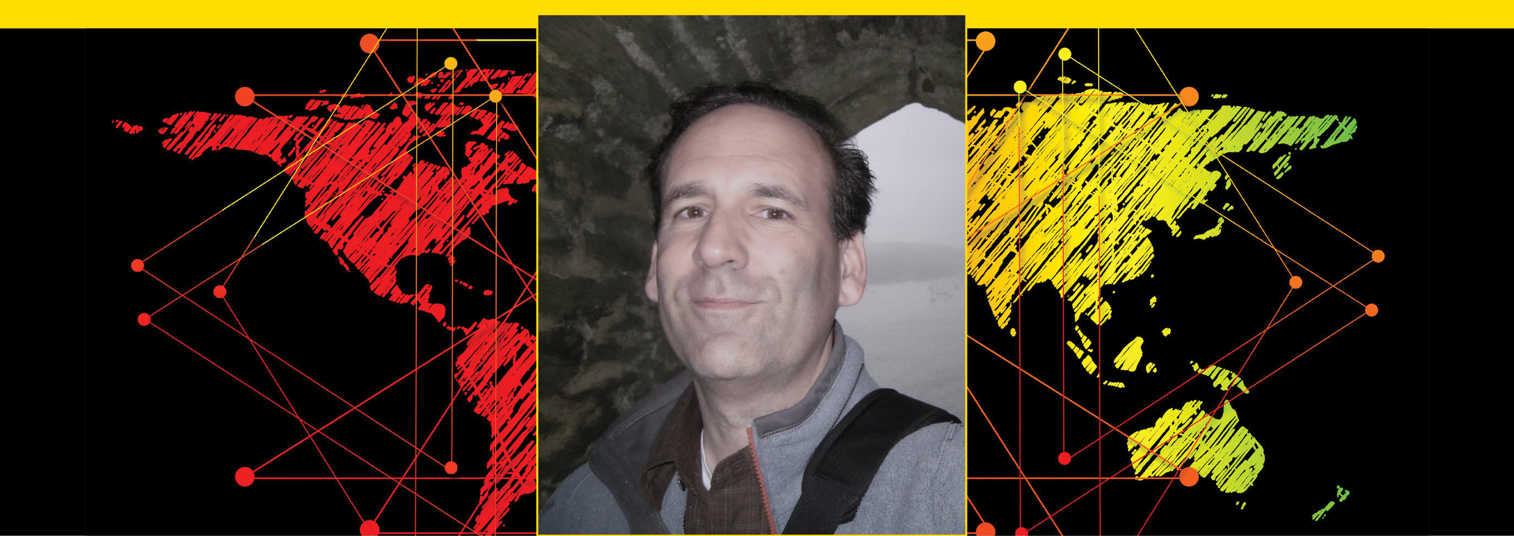 Image - the speaker and a map of the world