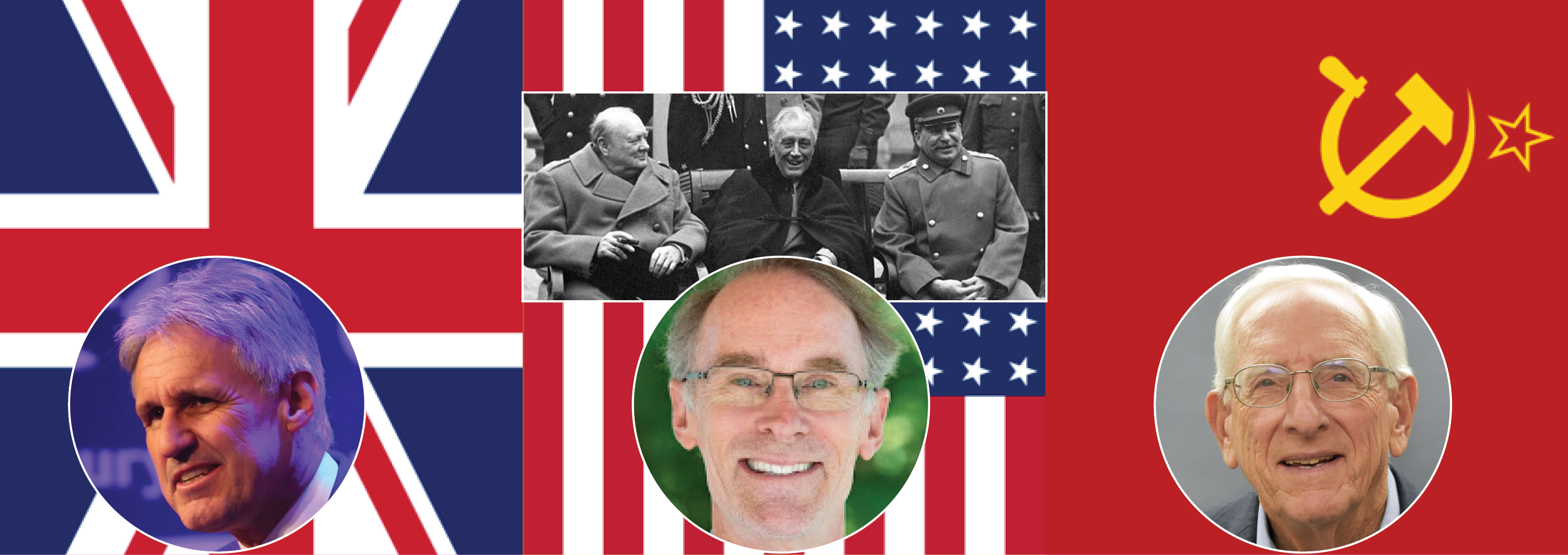 Image - the speakers, flags, and historic WWII photo