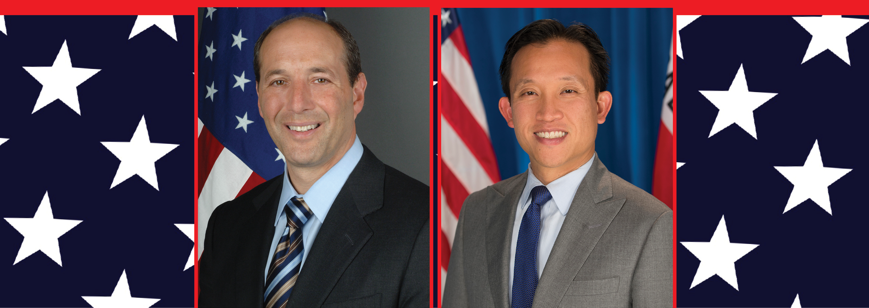 Image - Jeff Bleich and a detail from the American flag