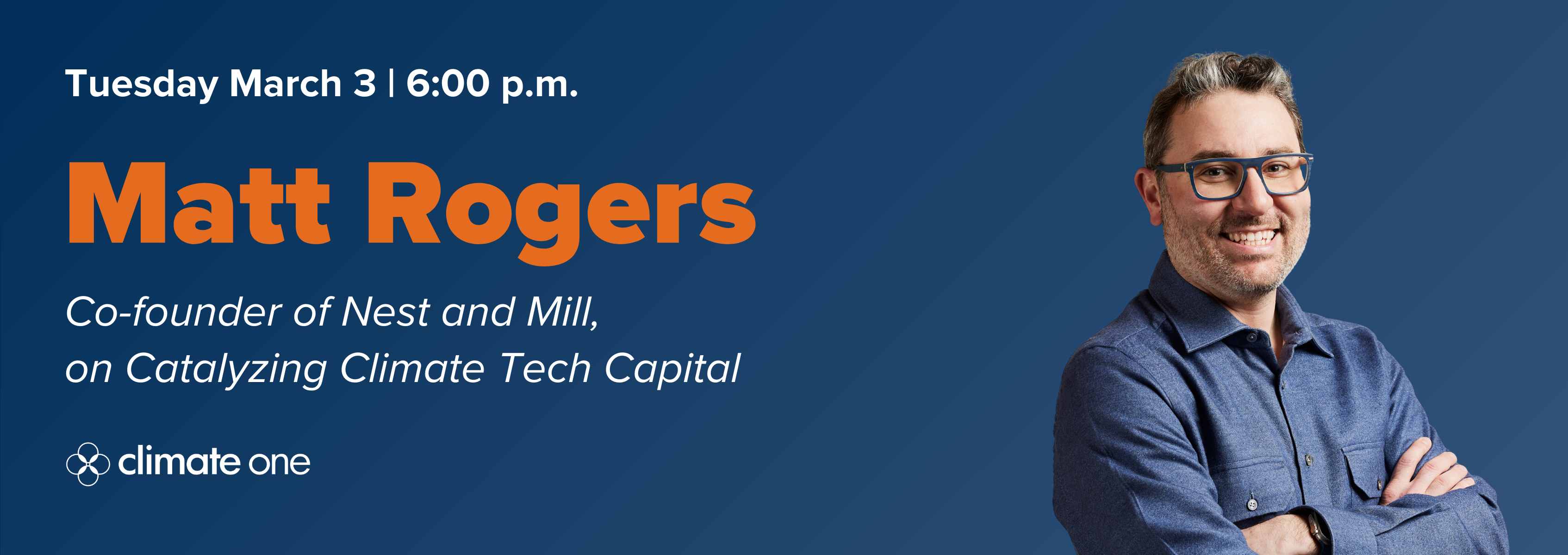 Image - the speaker and event details