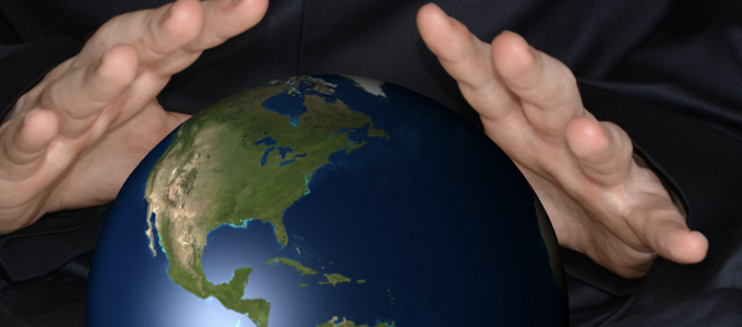 Image - Global map on crystal ball