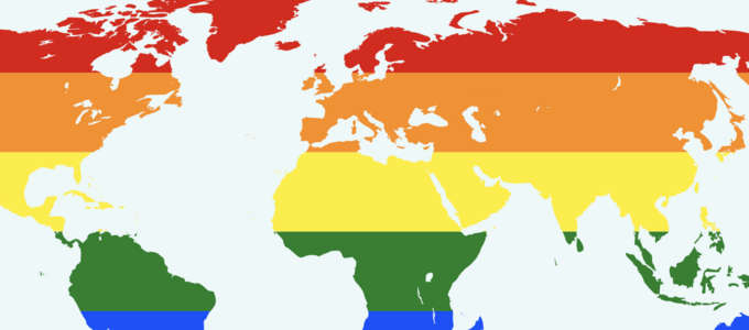 Image - Global map with pride flag colors
