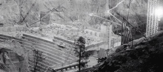O'Shaughnessy Dam Construction Image - O'Shaughnessy Dam construction
