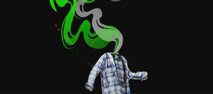 Image - a man whose head has been strangely replaced by streams of smoke