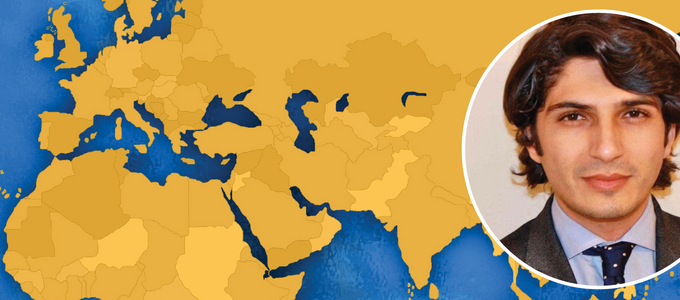 Image - Fadi Elsalameen and map of Middle East