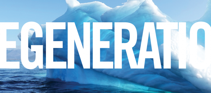 Image - the word regeneration before backdrop of iceberg and ocean