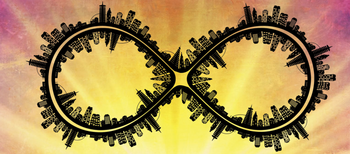 Image - figure-8 of a city silhouette