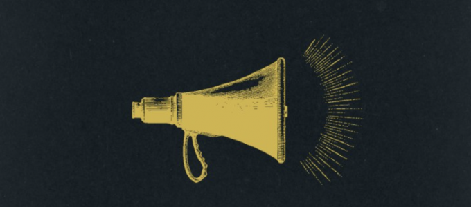 Image - blowhorn, detail from book cover of Free Speech