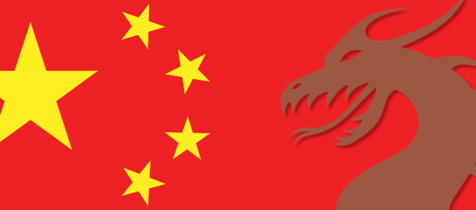 Image - China flag and dragon