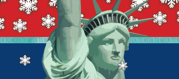 Image - Statue of Liberty and snowflakes