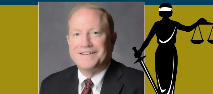 Image - the speaker and illustration of the Justice stague