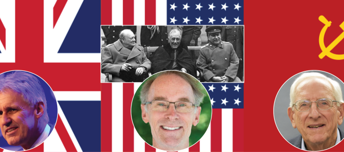 Image - the speakers, flags, and historic WWII photo