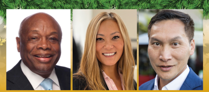 Image - the speakers and holiday decorations