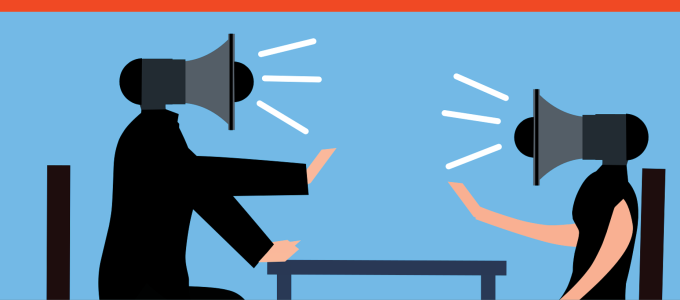 Image - illustration of two people yelling at each other