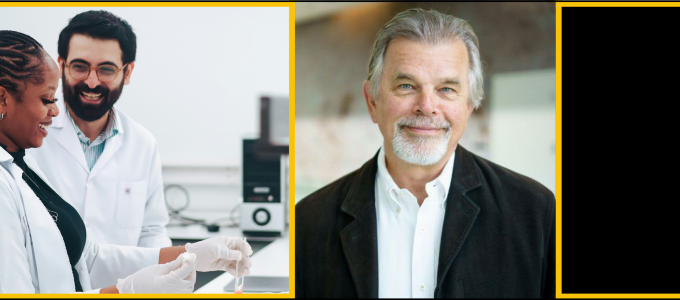 Image - the speaker and two scientists