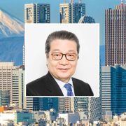 The Virtual View from Tokyo: Shin Ushijima Image - skyline of Tokyo with speaker photo inset