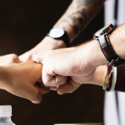 There’s No “I” in Team, but There Is an “I” in Neighbor, Family and Friends Image - hands