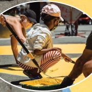 Image - girl painting the street