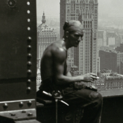 Image - construction worker sitting on steel beam of Empire State Building