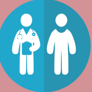 The Democratization of Clinical Trials Image - icon of doctor and patient