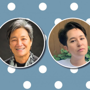 QTAPIs: The Personal and the Political Image - speaker photos against a backdrop of polka dots