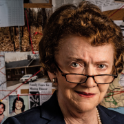 Ann Burgess with Steven Constantine: My Quest to Decipher Criminal Minds Image - Ann Burgess in front of suspect board; photo by Gary Wayne Gilbert for Boston College magazine; used with permission.