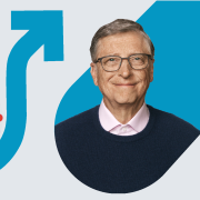 Image - Bill Gates plus illustrations of COVID virus