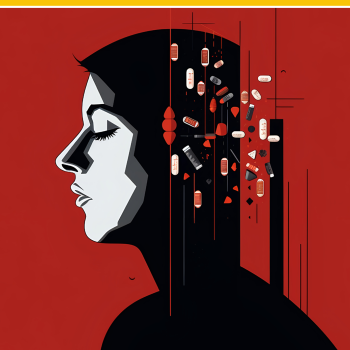 Image - illustration of person's head with drugs