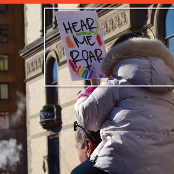 Image - the speakers and protesters