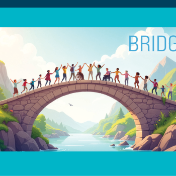 Image - illustration of bridge with program title