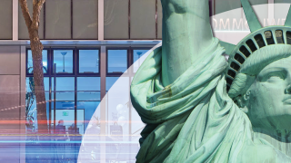 Image - Statue of Liberty in front of Commonwealth Club building