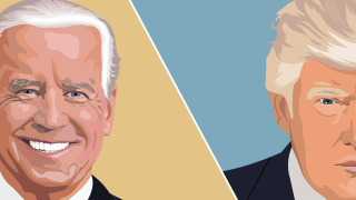 Image - illustrations of Joe Biden and Donald Trump