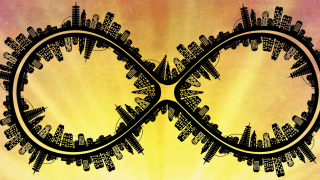 Image - figure-8 of a city silhouette