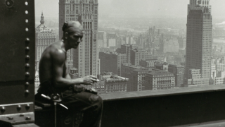 Image - construction worker sitting on steel beam of Empire State Building