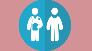 Image - icon of doctor and patient