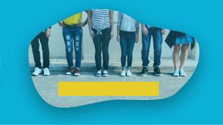 Image - students standing next to sidewalk