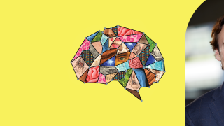 Image - speaker photo plus illustration of a brain