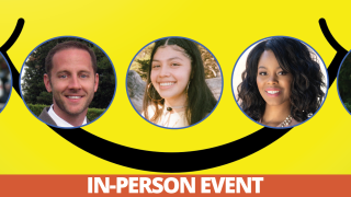 Image - speaker photos, and large illustrated smile