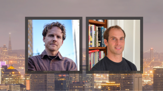 Image - photos of speakers and Oakland skyline