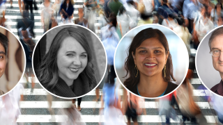 Image - speaker photos and blurred photo of crowd