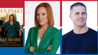 Image - Jen Psaki and Dan Pfeiffer and Psaki's book cover