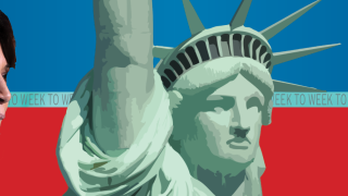 Image - Statue of Liberty and Kamala Harris and Donald Trump