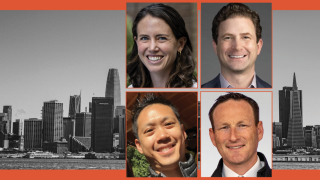Image - the speakers and San Francisco skyline