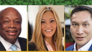 Image - the speakers and holiday decorations